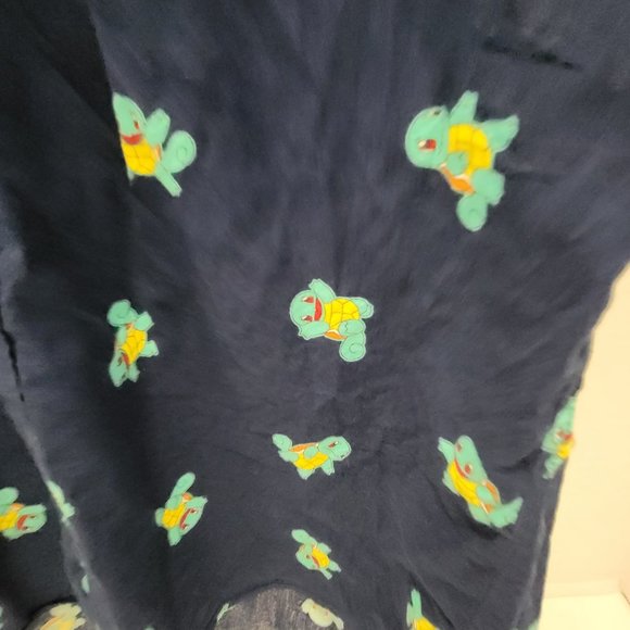 Mens Pokemon Button Polo SS Shirt Nintendo Squirtle Print Blue Pikachu Game M - Picture 10 of 12